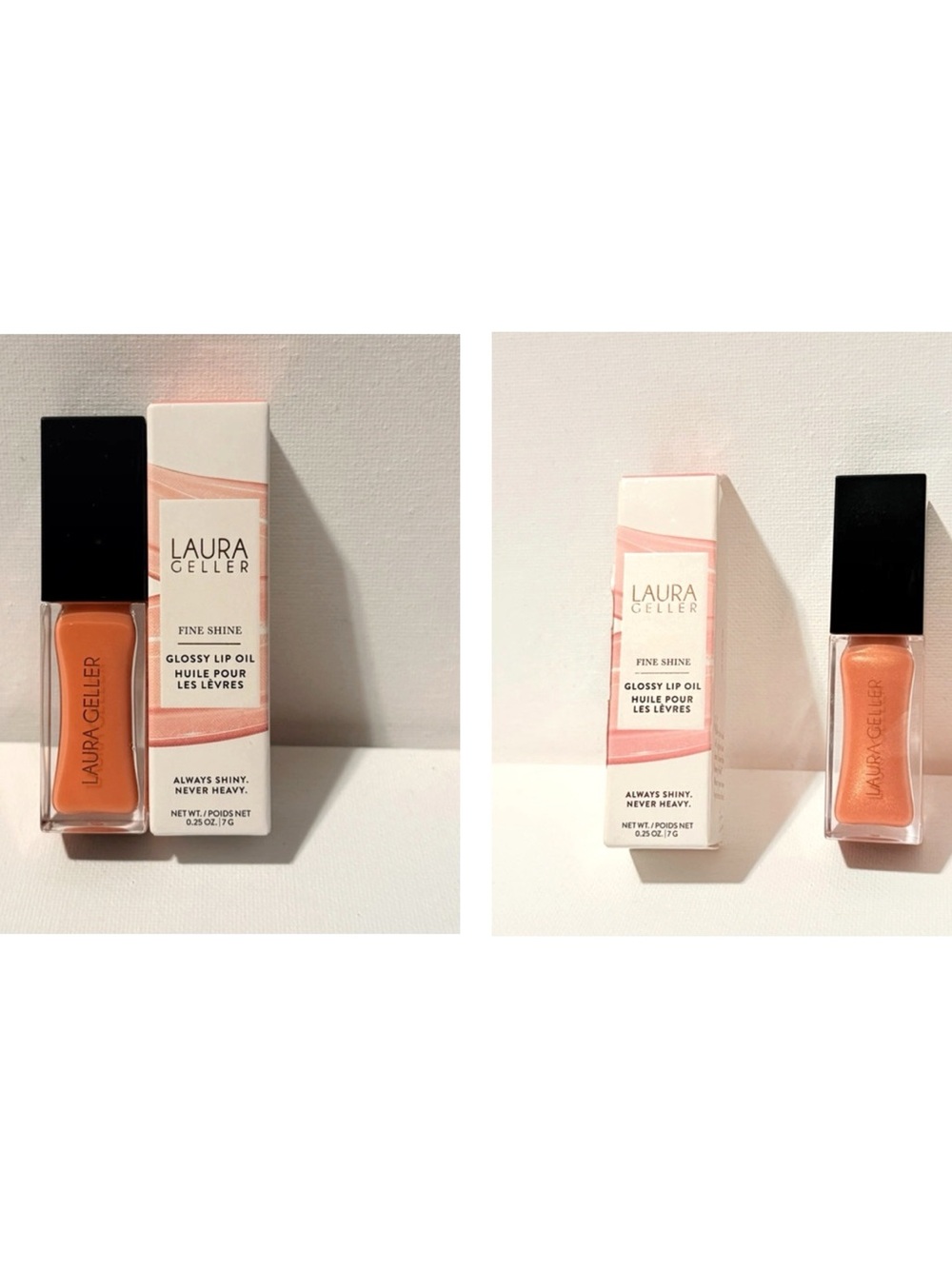Laura Geller Glossy Lip Oil Duo Mauve Along Beachy Peach